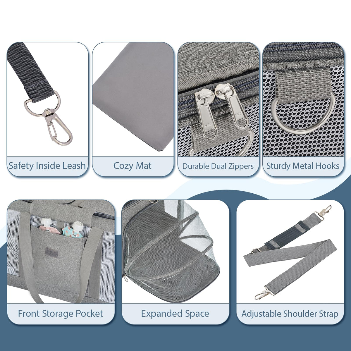 Large Expandable Soft-Sided Cat Carrier H17817