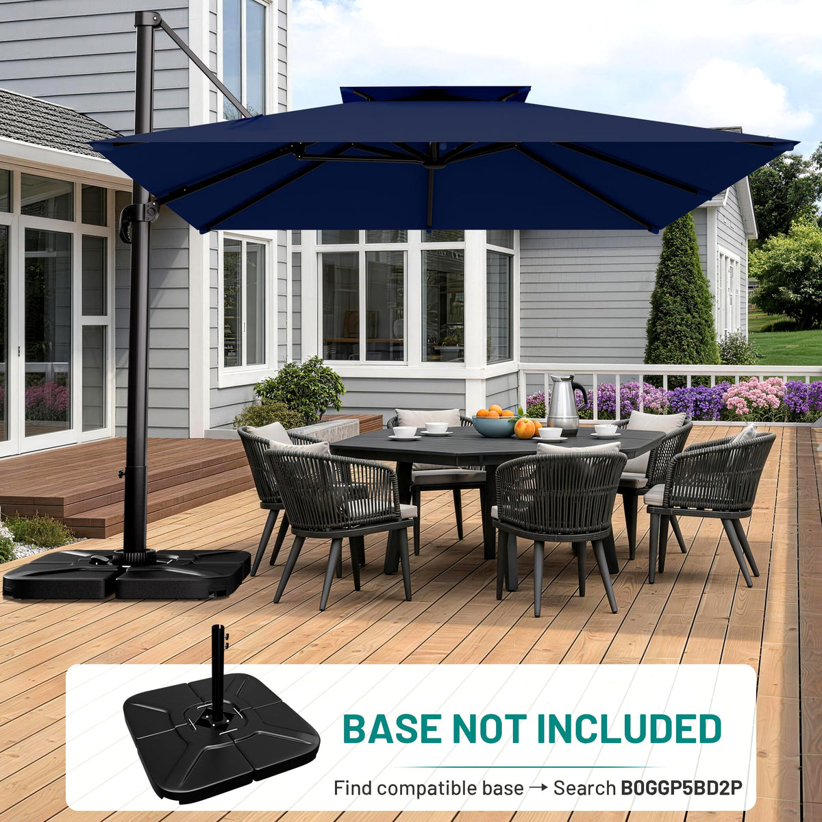 Navy Blue Cantilever Patio Umbrella J479118
