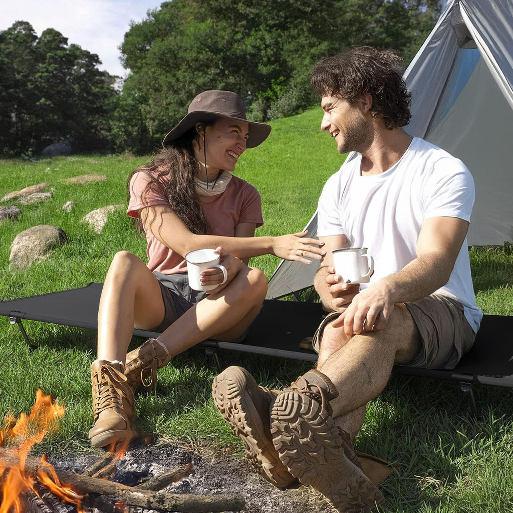 Ultralight Portable Folding Camping Cot with 2 Side Pocket Y7236