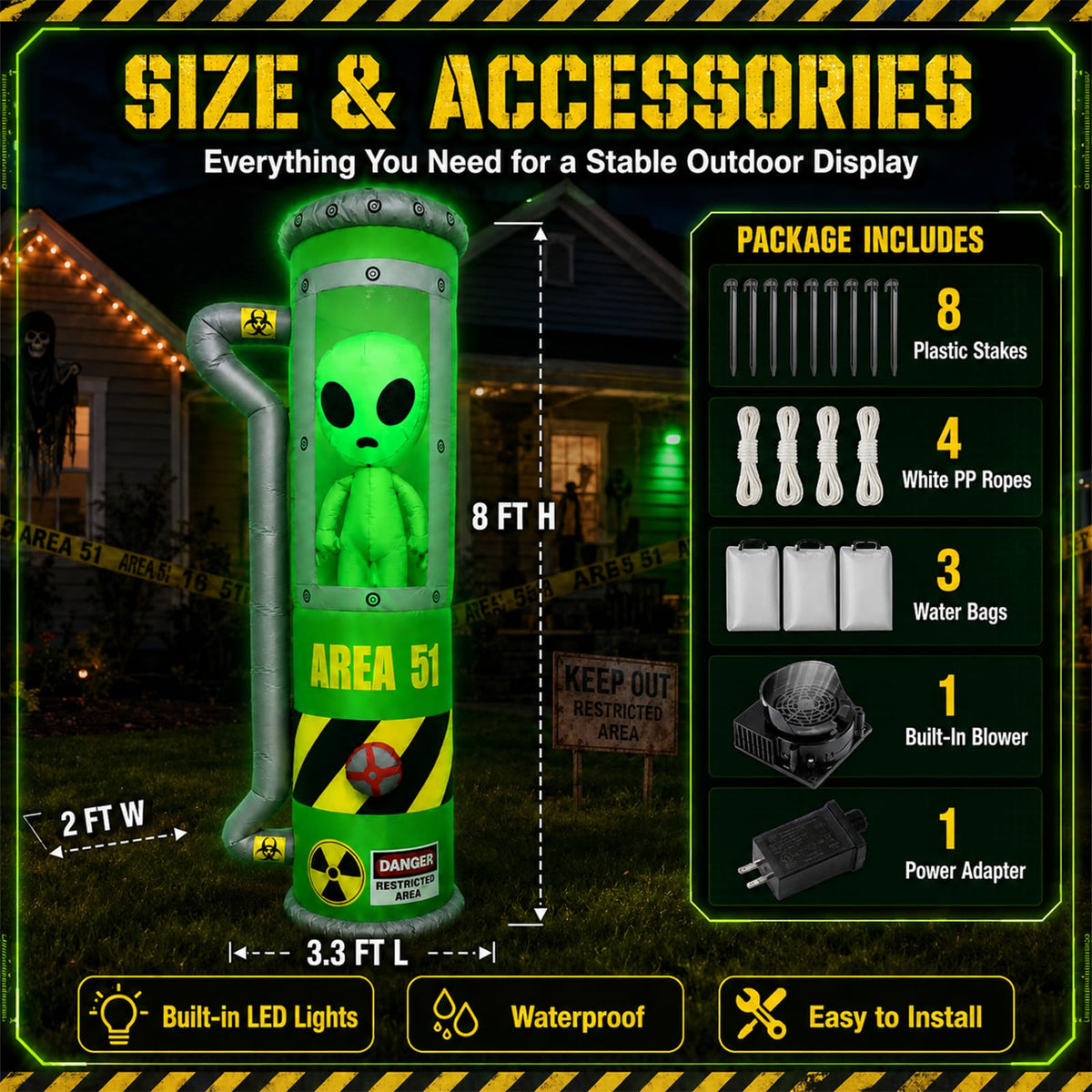 8FT Inflatable Outdoor Decoration with LEDs A893454
