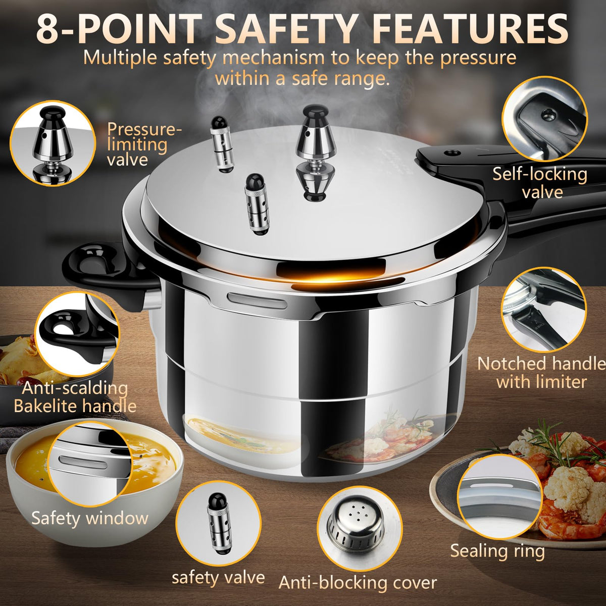 4.23 Quart Aluminum Stovetop Pressure Cooker E72792