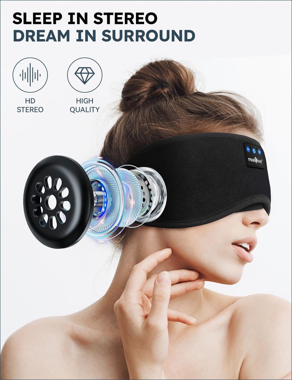 3D Bluetooth Sleep Headphones Headband T469