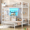Twin Over Twin White Bunk Bed with Desk Z17970