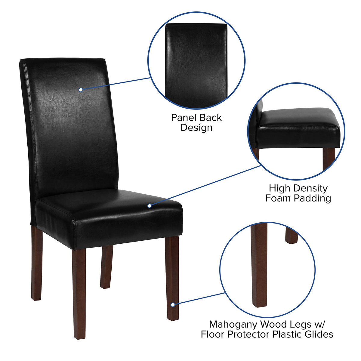Black Faux Leather Accent Dining Chair M557781