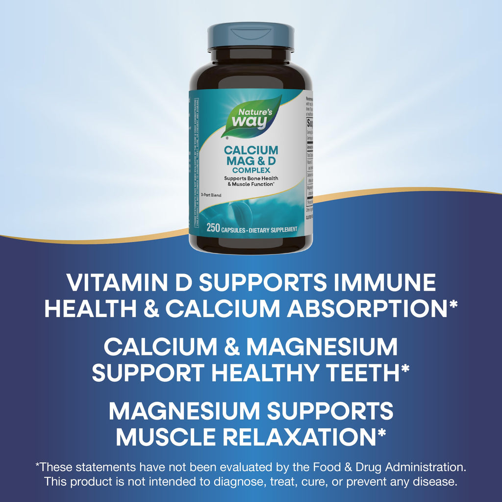 Calcium Magnesium & Vitamin D3 250 Capsules 2 Pack Z7358