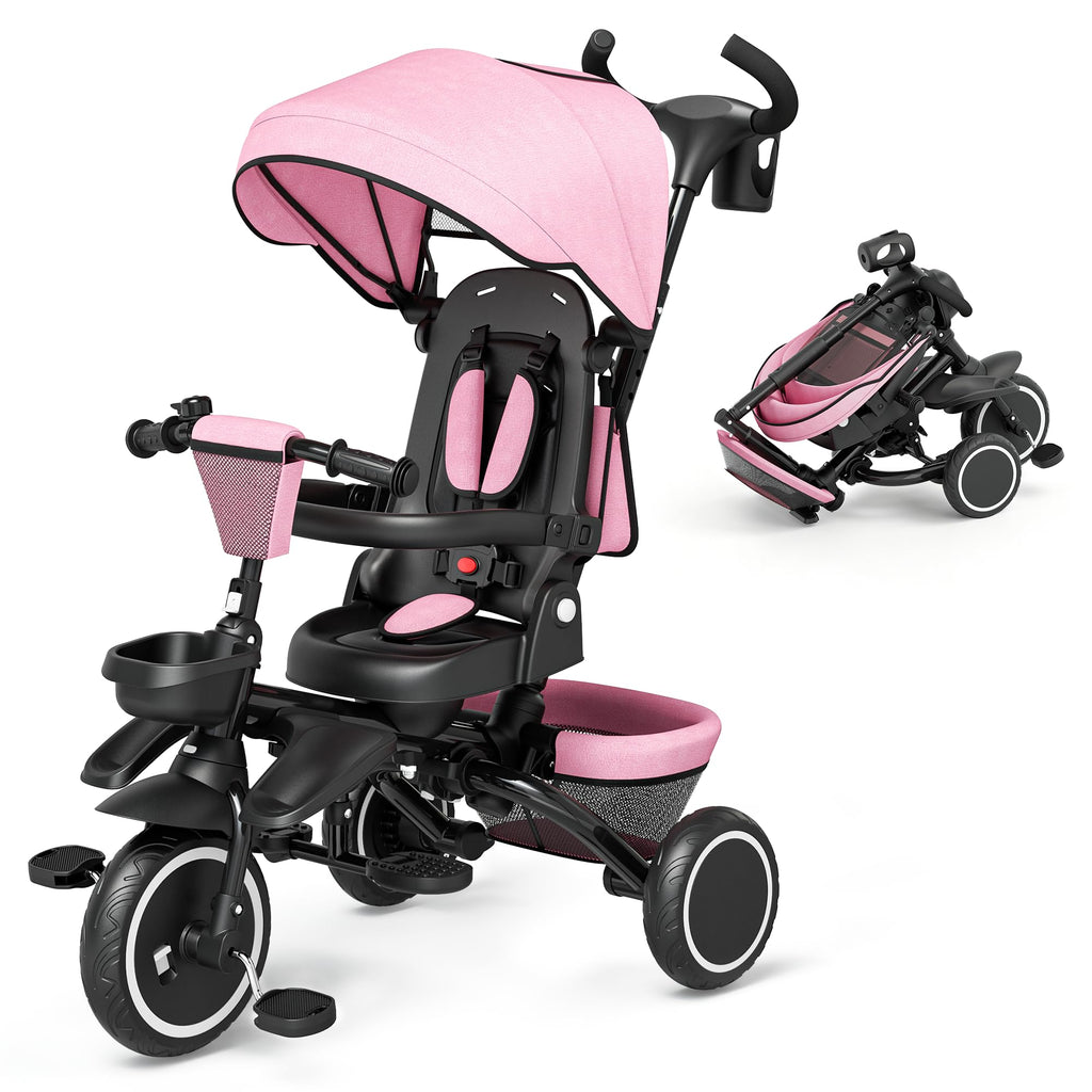 8 in 1 Toddler Tricycle with Push Handle X164143