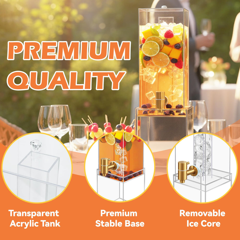 2 Gallon Drink Dispenser with Airtight Valve and Acrylic Stand Q5632