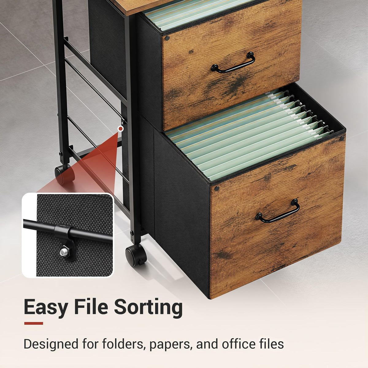 2 Drawer Mobile File Cabinet I493