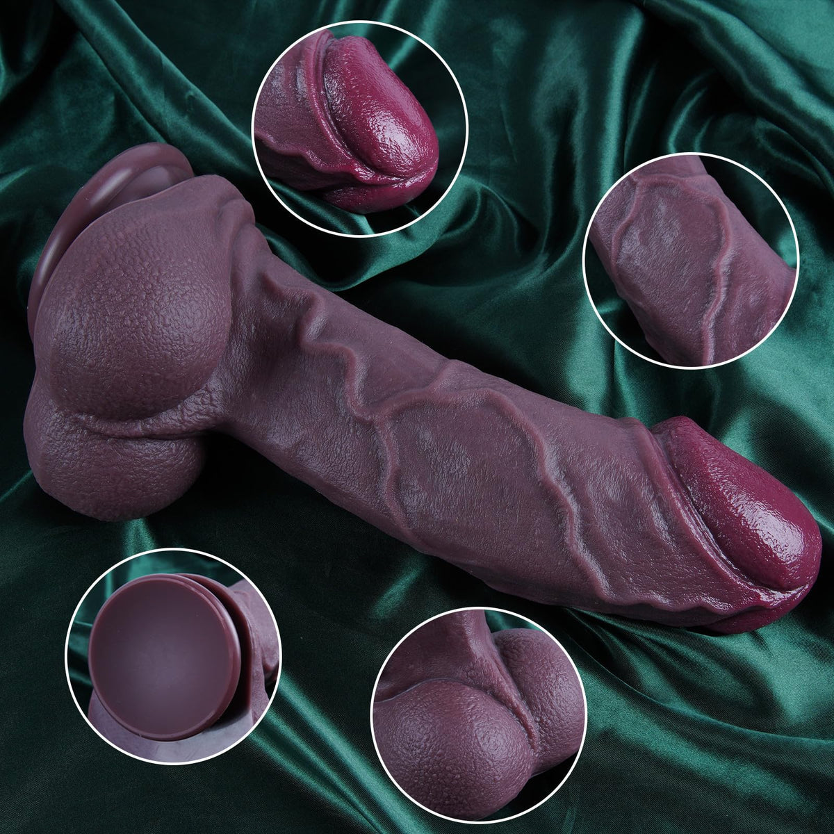 11.6" Black Silicone Suction Cup Dildo F7599