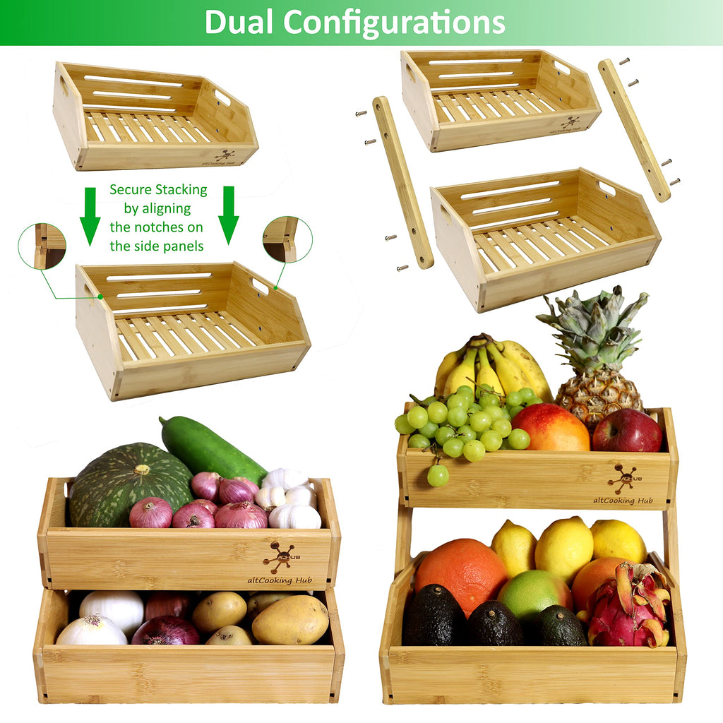 Bamboo Stacking Storage Bin N19952