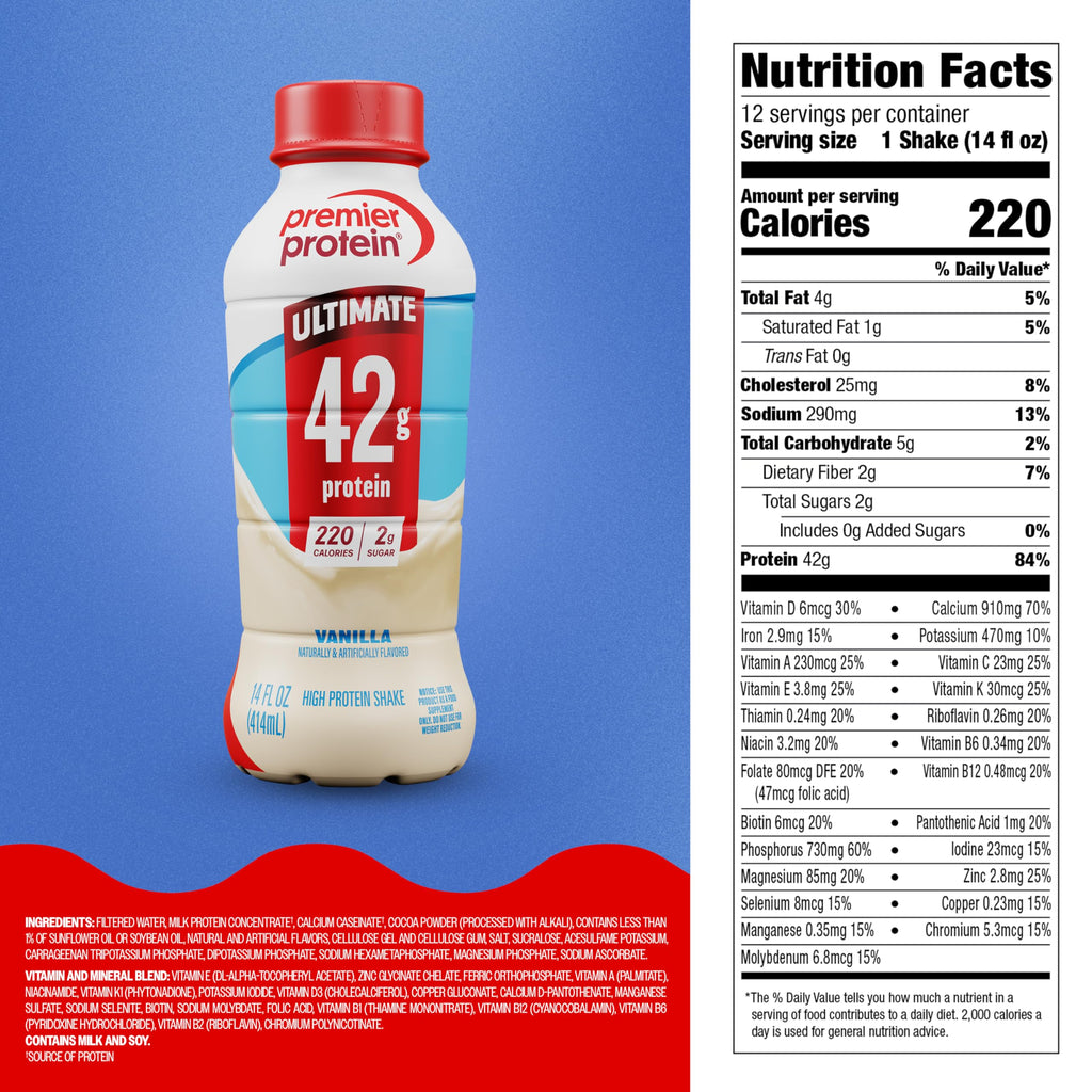 Vanilla 42g High Protein Shake 12 Pack A95761