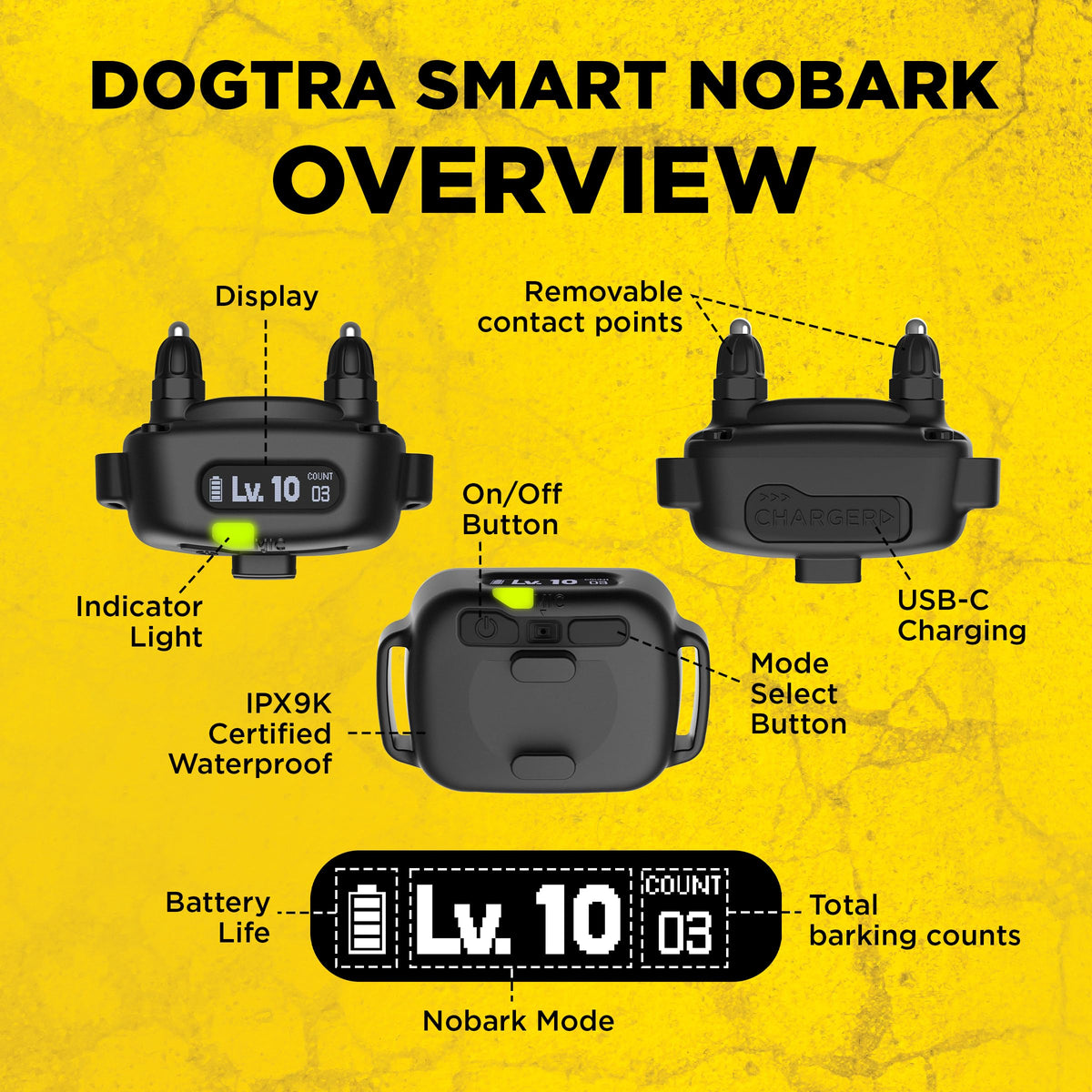 Waterproof E-Collar for 10 lb Dogs F762884