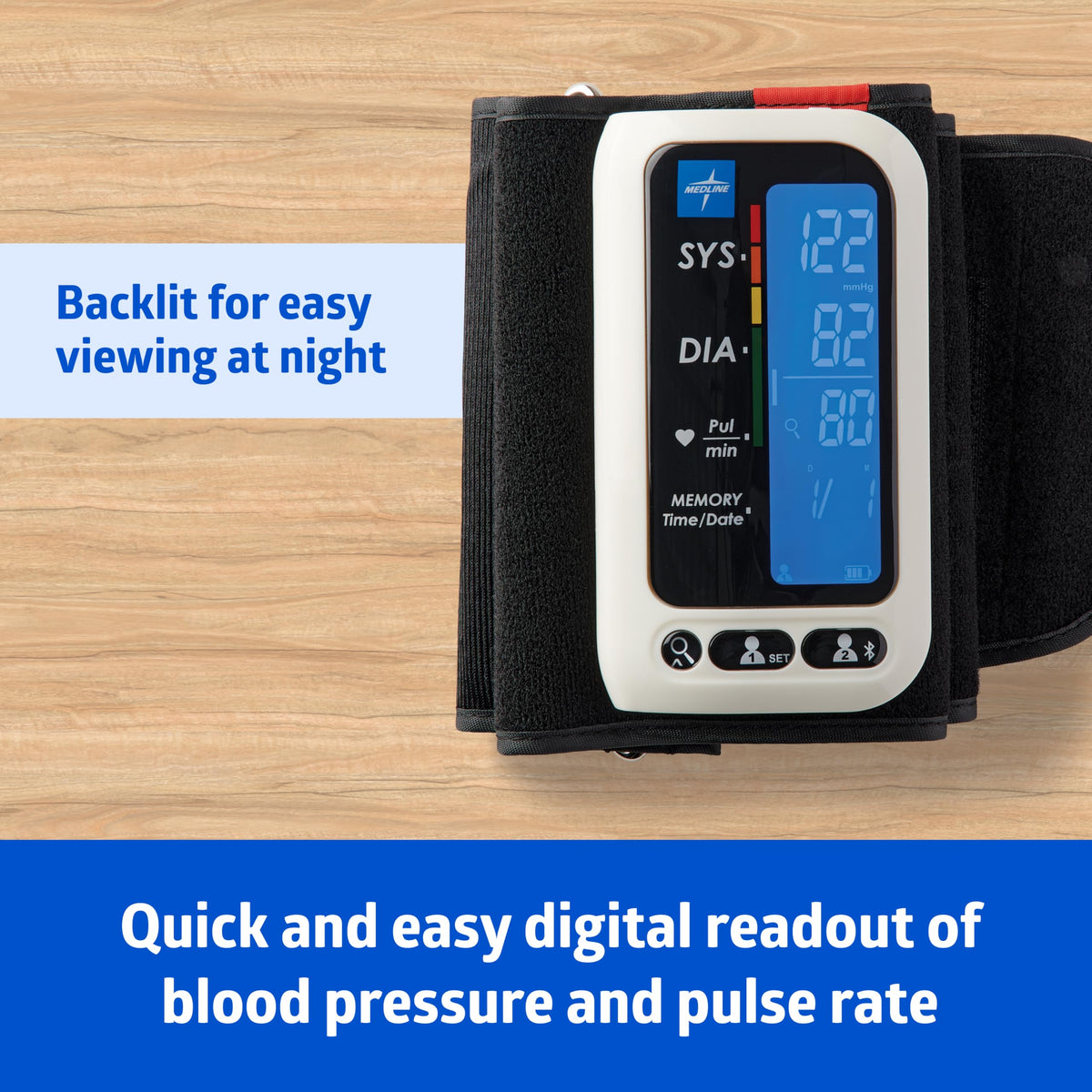 Bluetooth Blood Pressure Monitor with Upper Arm Cuff and Carrying Case P949400