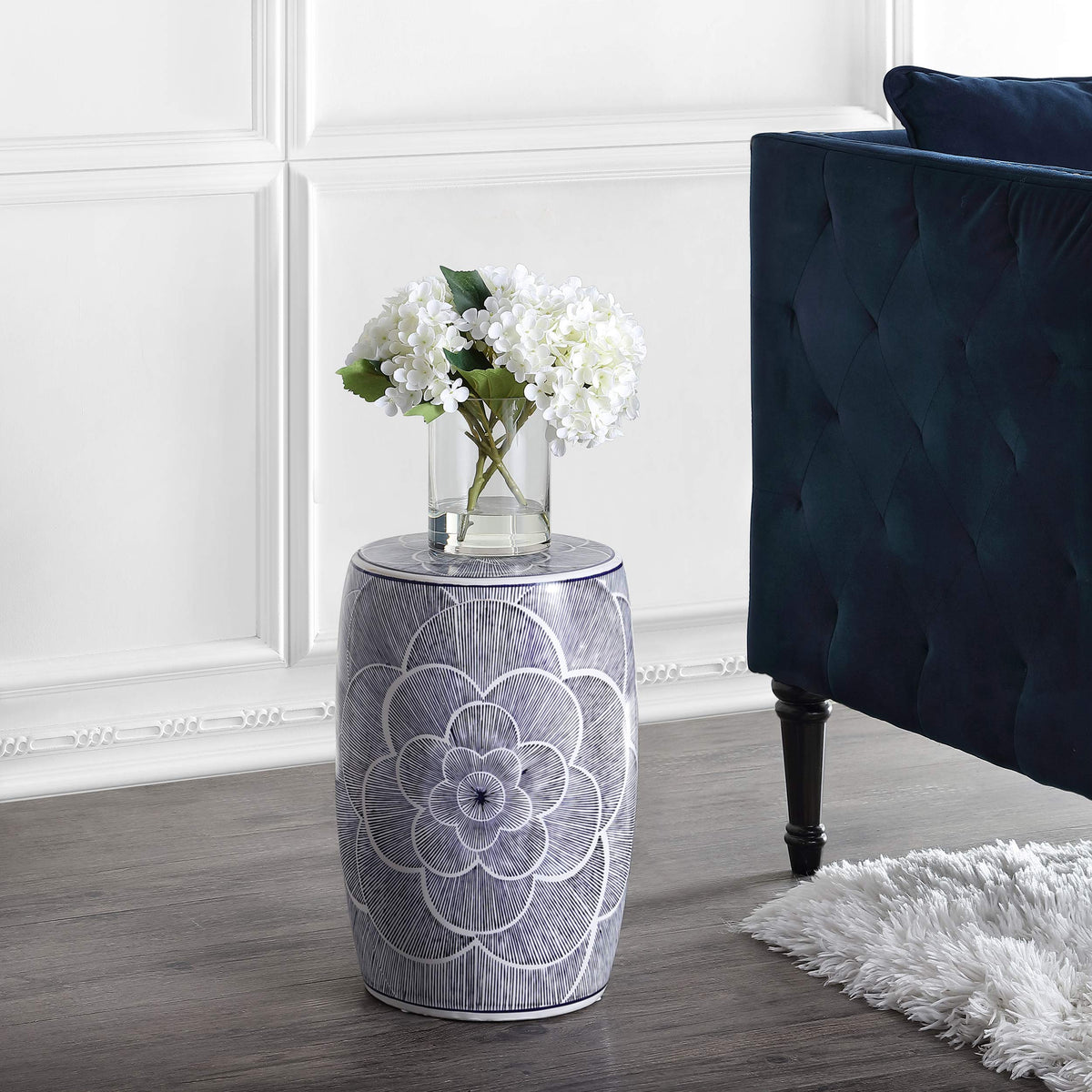 Ceramic Drum Garden Stool Side Table F4113