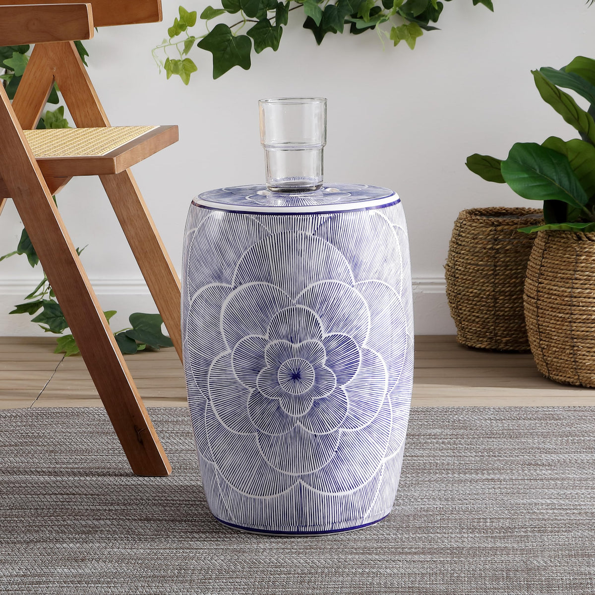Ceramic Drum Garden Stool Side Table F4113